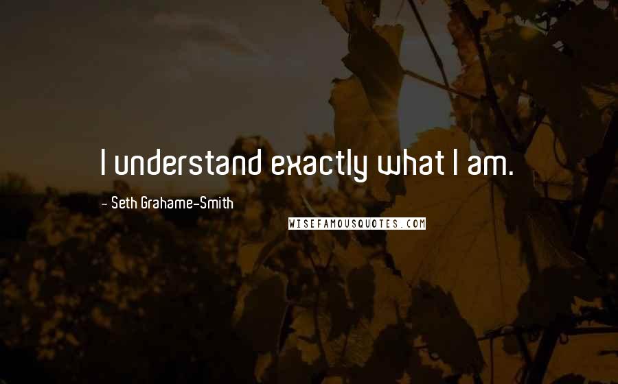 Seth Grahame-Smith Quotes: I understand exactly what I am.