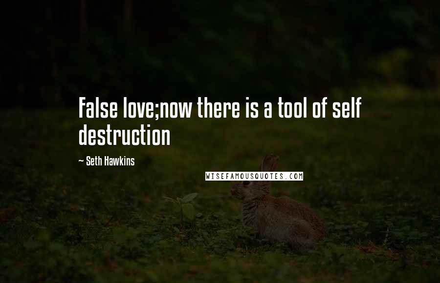 Seth Hawkins Quotes: False love;now there is a tool of self destruction