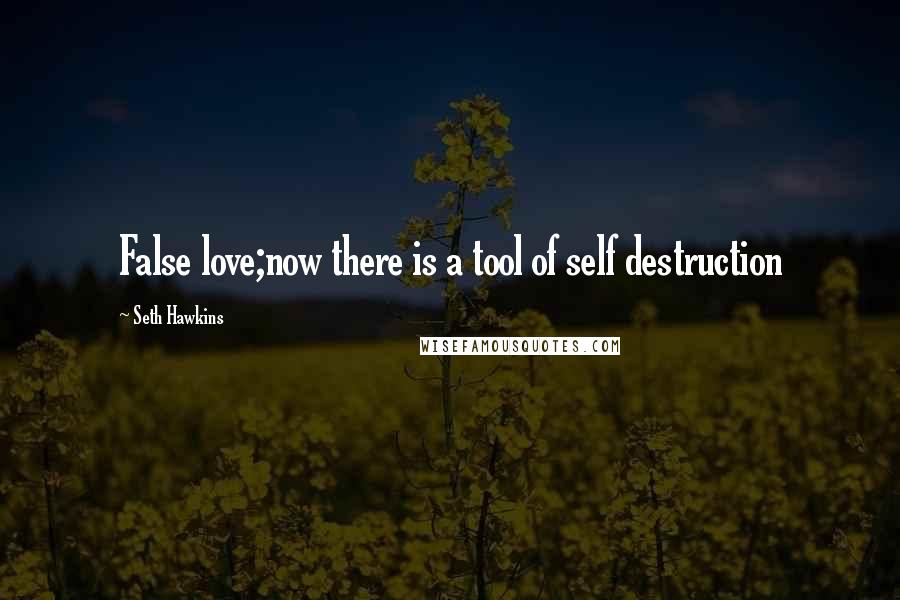 Seth Hawkins Quotes: False love;now there is a tool of self destruction