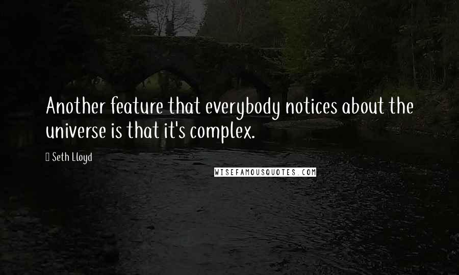 Seth Lloyd Quotes: Another feature that everybody notices about the universe is that it's complex.