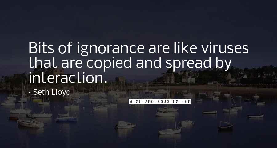 Seth Lloyd Quotes: Bits of ignorance are like viruses that are copied and spread by interaction.