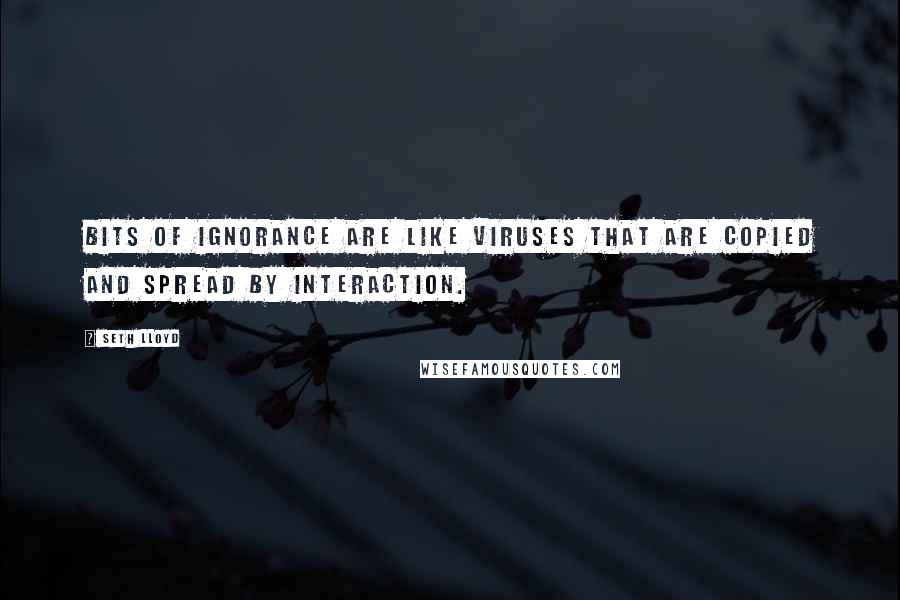 Seth Lloyd Quotes: Bits of ignorance are like viruses that are copied and spread by interaction.