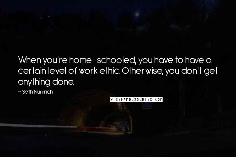 Seth Numrich Quotes: When you're home-schooled, you have to have a certain level of work ethic. Otherwise, you don't get anything done.