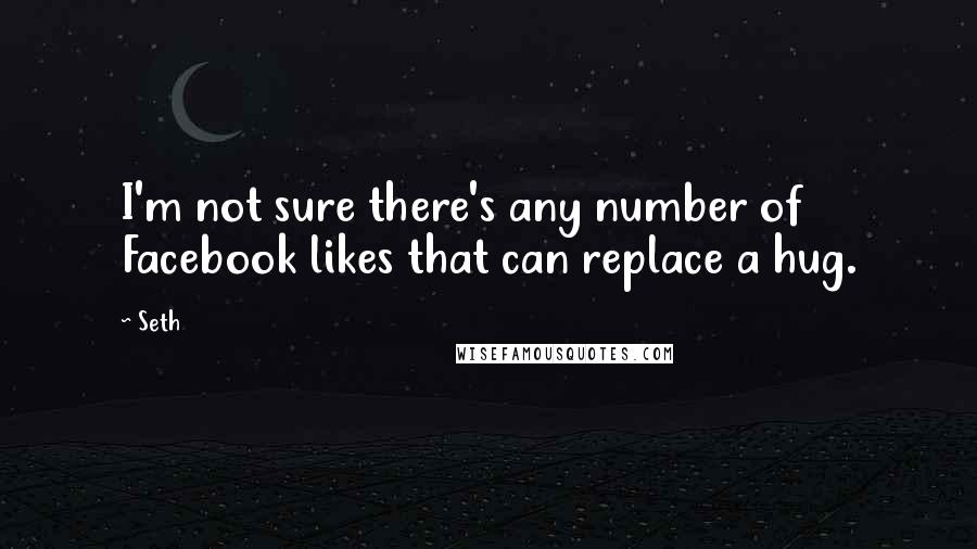 Seth Quotes: I'm not sure there's any number of Facebook likes that can replace a hug.