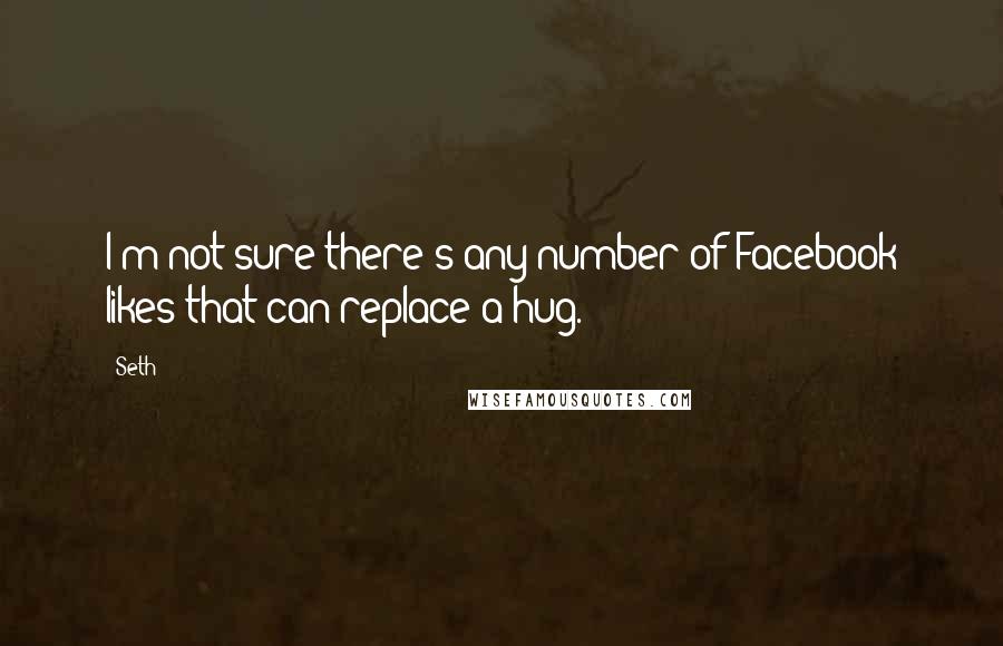 Seth Quotes: I'm not sure there's any number of Facebook likes that can replace a hug.