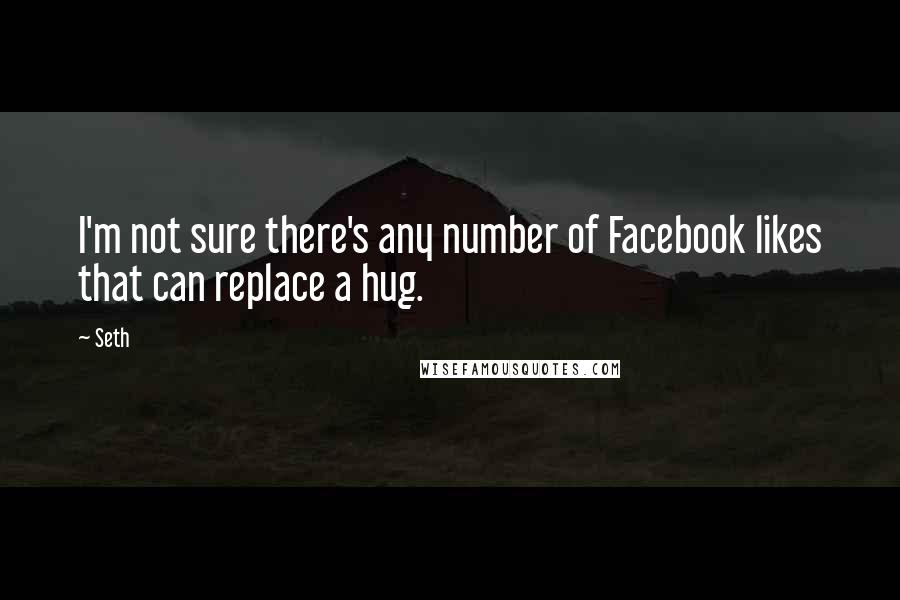 Seth Quotes: I'm not sure there's any number of Facebook likes that can replace a hug.