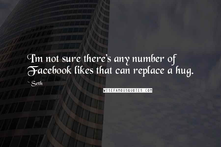 Seth Quotes: I'm not sure there's any number of Facebook likes that can replace a hug.