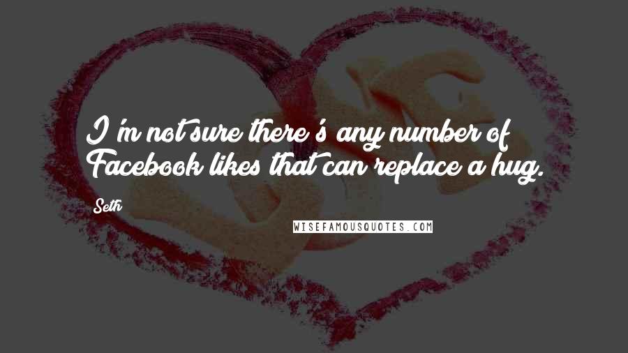 Seth Quotes: I'm not sure there's any number of Facebook likes that can replace a hug.