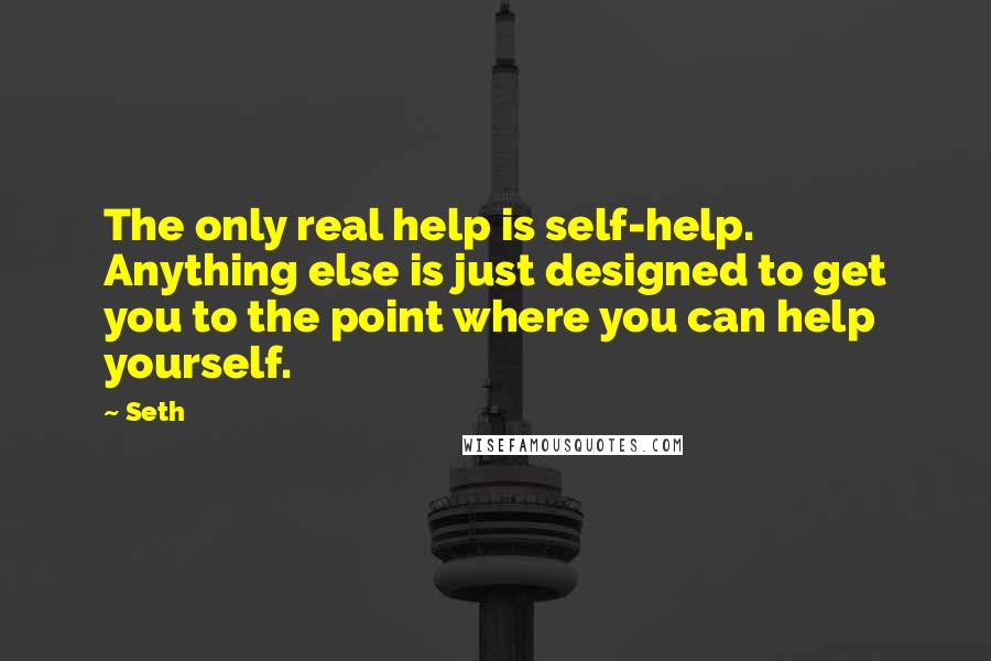 Seth Quotes: The only real help is self-help. Anything else is just designed to get you to the point where you can help yourself.