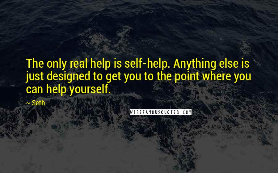 Seth Quotes: The only real help is self-help. Anything else is just designed to get you to the point where you can help yourself.