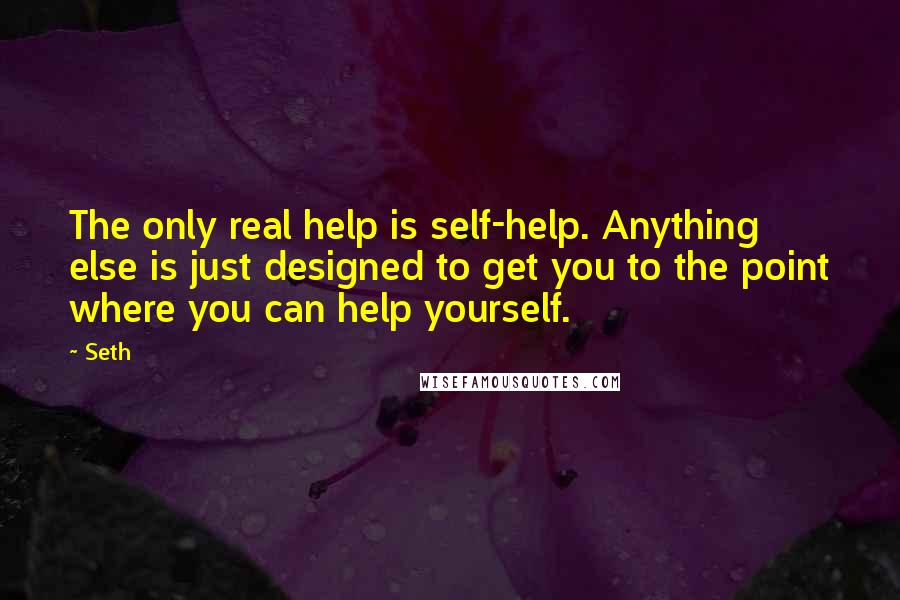 Seth Quotes: The only real help is self-help. Anything else is just designed to get you to the point where you can help yourself.