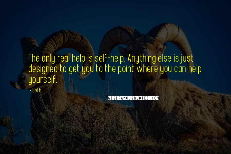 Seth Quotes: The only real help is self-help. Anything else is just designed to get you to the point where you can help yourself.