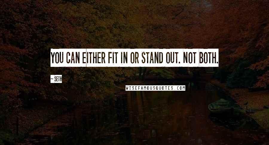 Seth Quotes: You can either fit in or stand out. Not both.