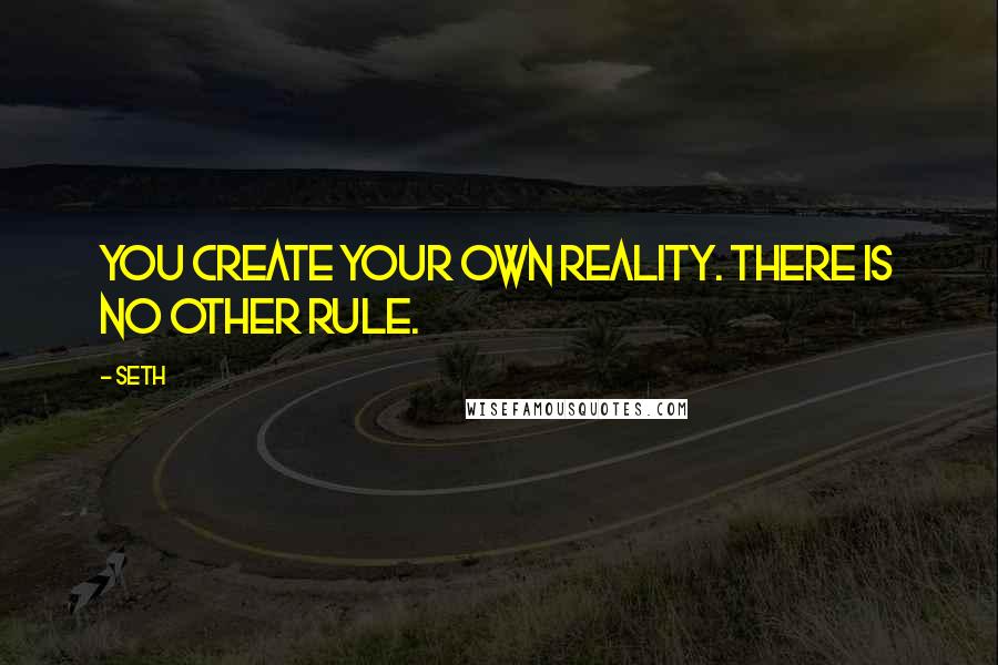Seth Quotes: You create your own reality. There is no other rule.