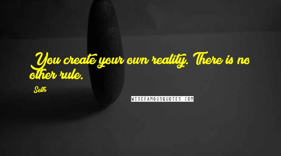 Seth Quotes: You create your own reality. There is no other rule.