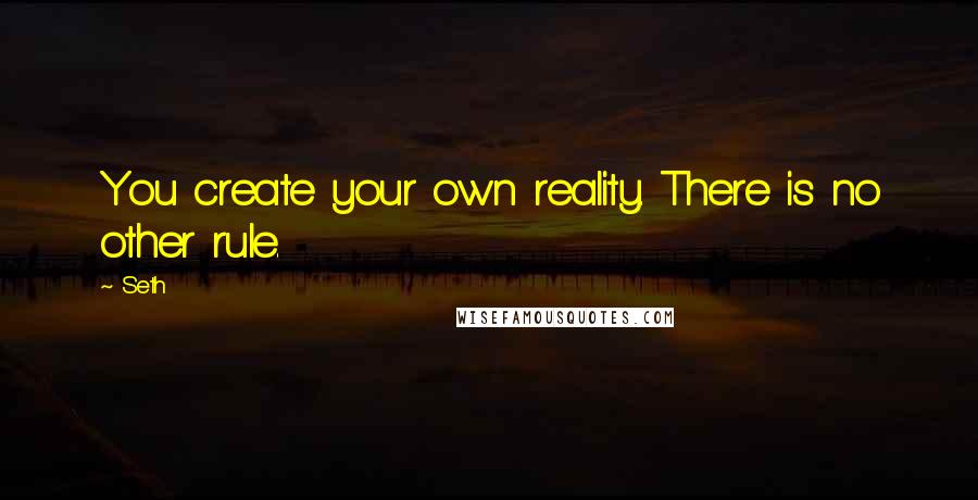 Seth Quotes: You create your own reality. There is no other rule.