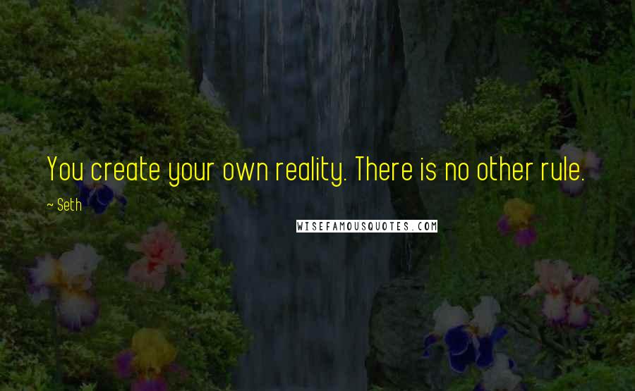 Seth Quotes: You create your own reality. There is no other rule.
