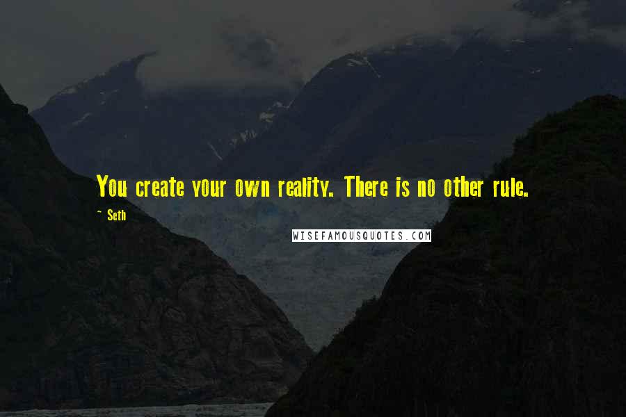 Seth Quotes: You create your own reality. There is no other rule.