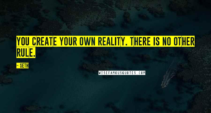 Seth Quotes: You create your own reality. There is no other rule.
