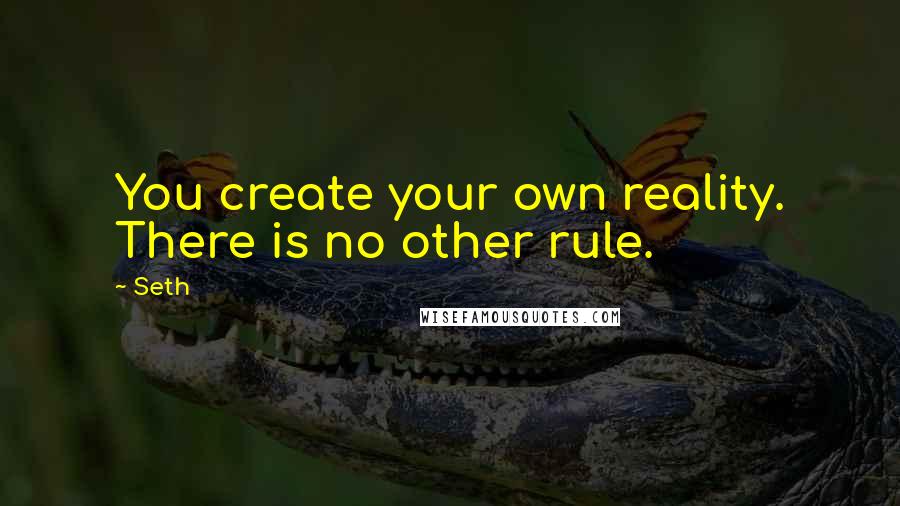 Seth Quotes: You create your own reality. There is no other rule.
