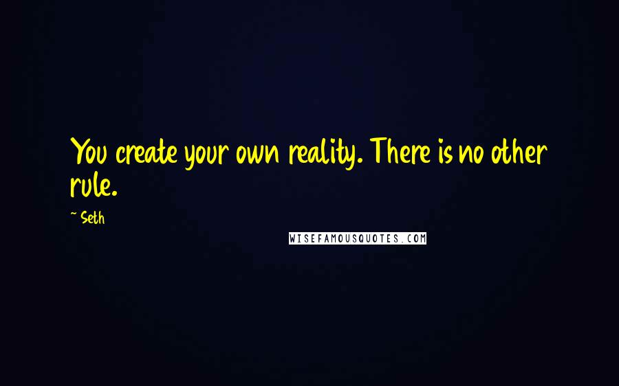 Seth Quotes: You create your own reality. There is no other rule.
