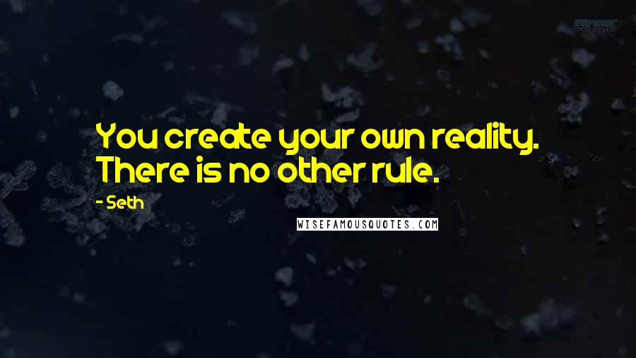 Seth Quotes: You create your own reality. There is no other rule.