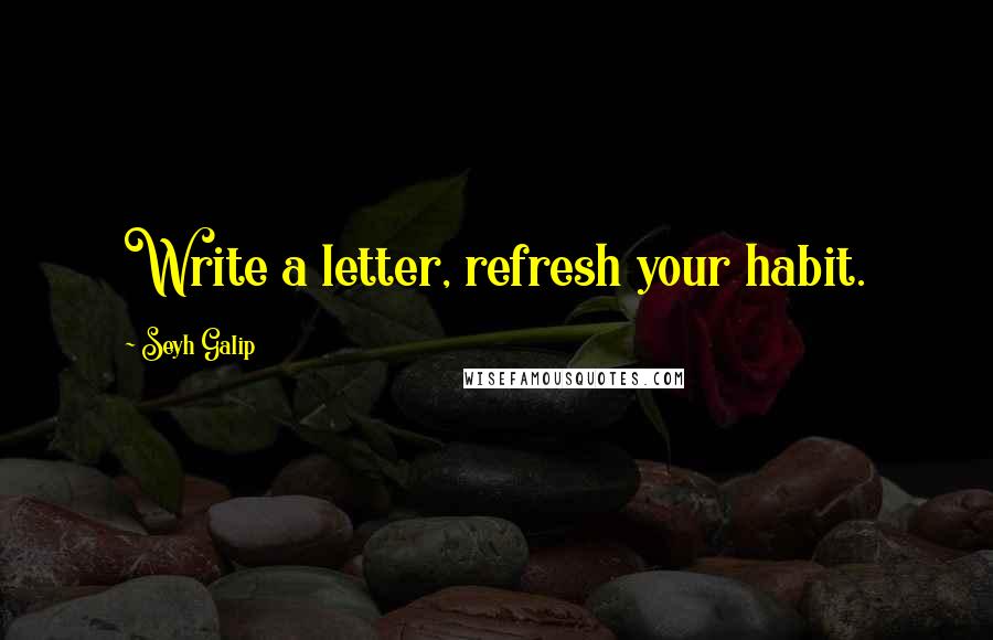 Seyh Galip Quotes: Write a letter, refresh your habit.