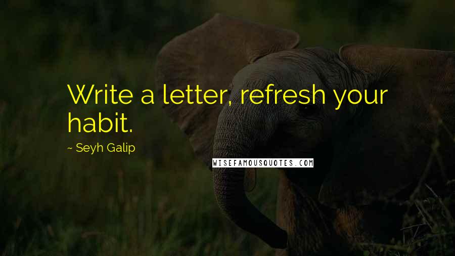 Seyh Galip Quotes: Write a letter, refresh your habit.