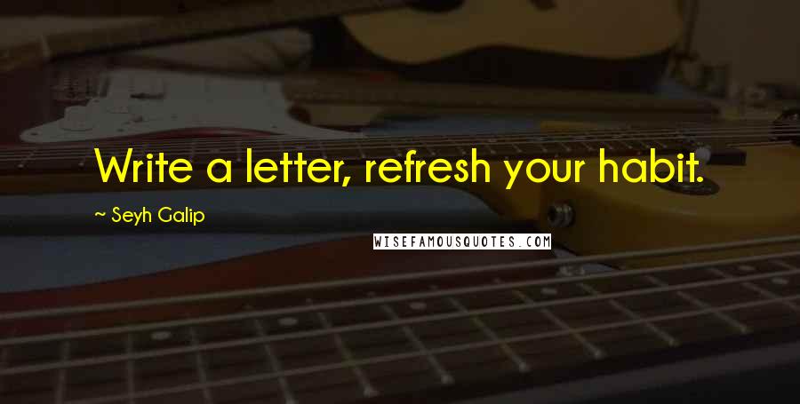 Seyh Galip Quotes: Write a letter, refresh your habit.