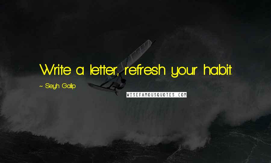 Seyh Galip Quotes: Write a letter, refresh your habit.