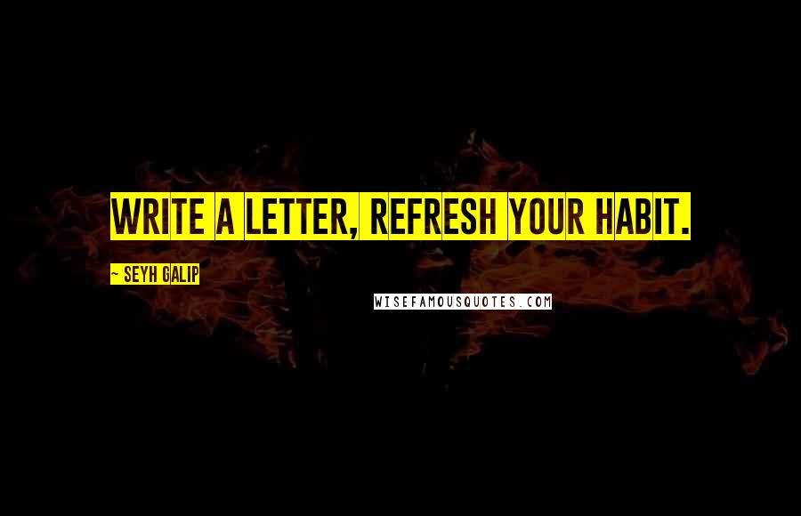 Seyh Galip Quotes: Write a letter, refresh your habit.