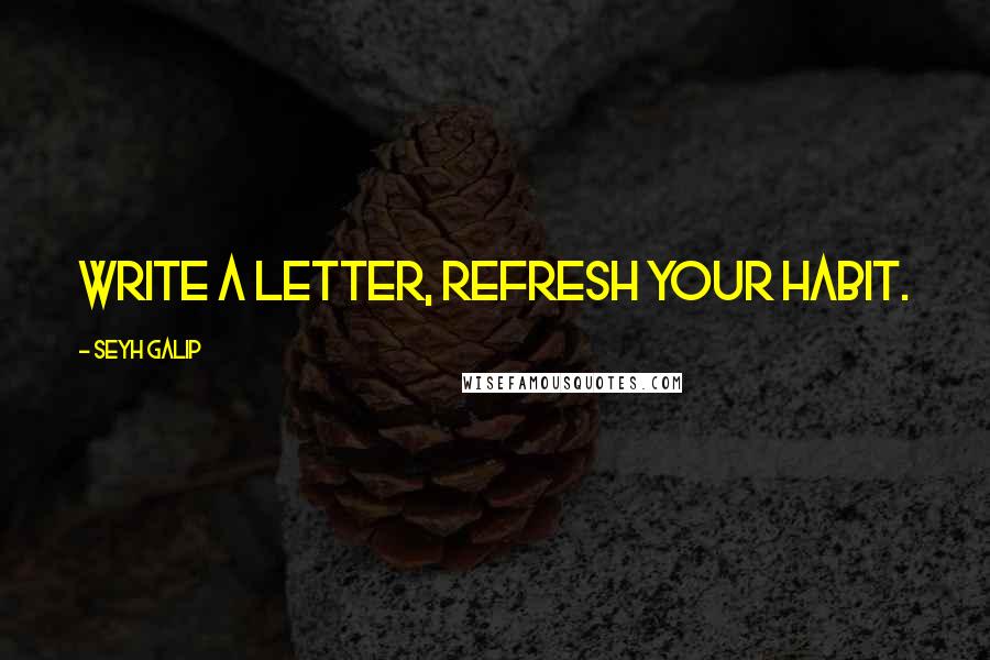 Seyh Galip Quotes: Write a letter, refresh your habit.