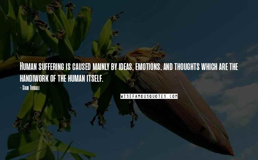 Shai Tubali Quotes: Human suffering is caused mainly by ideas, emotions, and thoughts which are the handiwork of the human itself.
