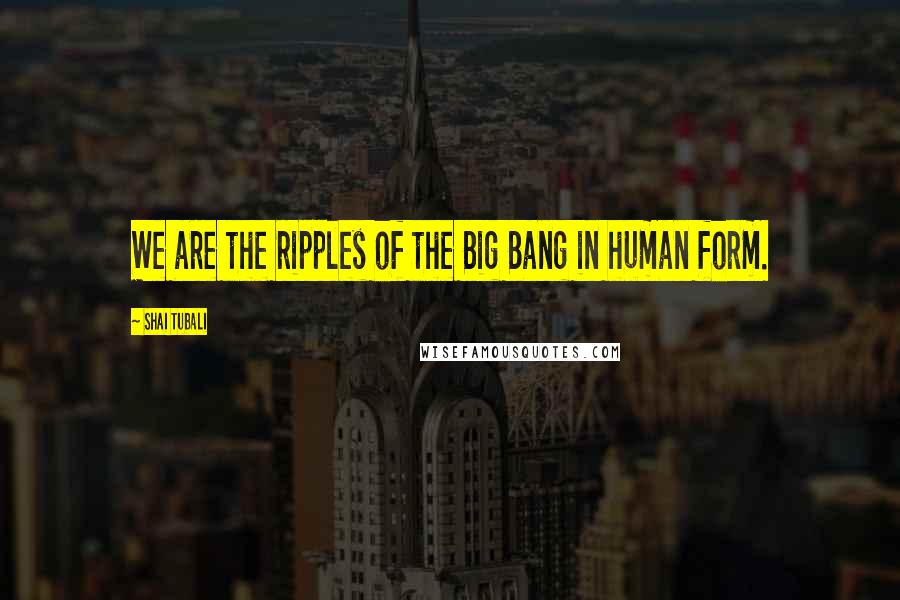 Shai Tubali Quotes: We are the ripples of the Big Bang in human form.