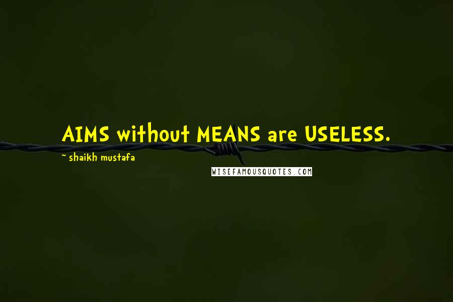 Shaikh Mustafa Quotes: AIMS without MEANS are USELESS.