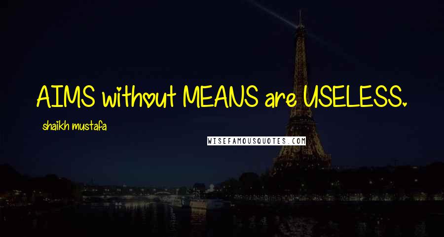 Shaikh Mustafa Quotes: AIMS without MEANS are USELESS.