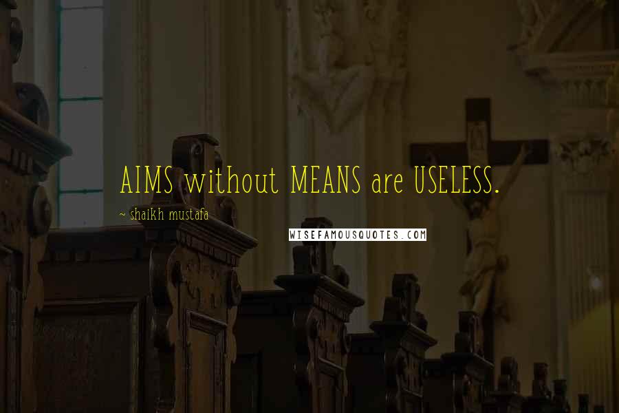 Shaikh Mustafa Quotes: AIMS without MEANS are USELESS.