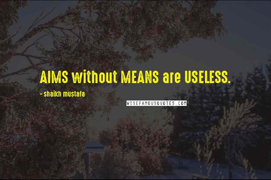 Shaikh Mustafa Quotes: AIMS without MEANS are USELESS.