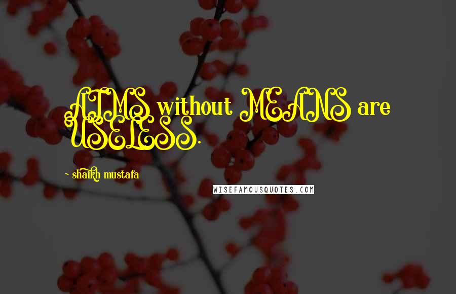 Shaikh Mustafa Quotes: AIMS without MEANS are USELESS.