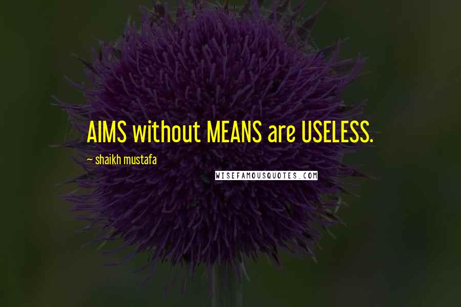 Shaikh Mustafa Quotes: AIMS without MEANS are USELESS.