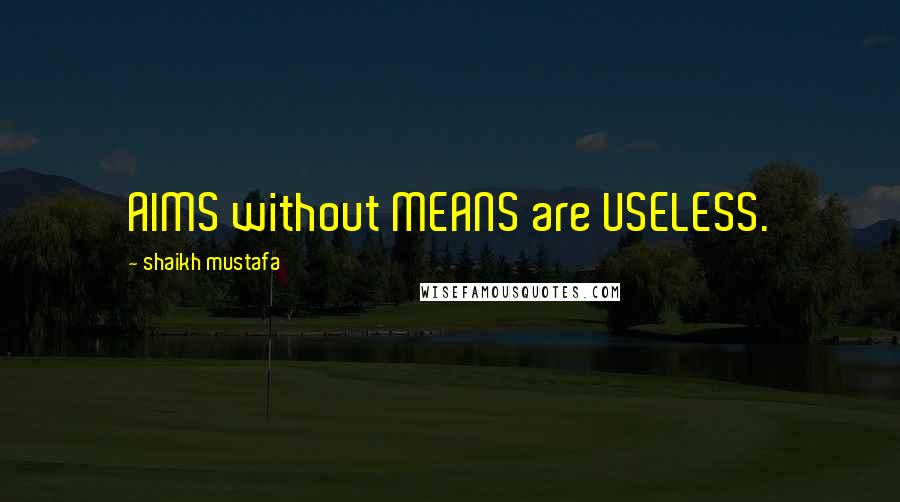 Shaikh Mustafa Quotes: AIMS without MEANS are USELESS.