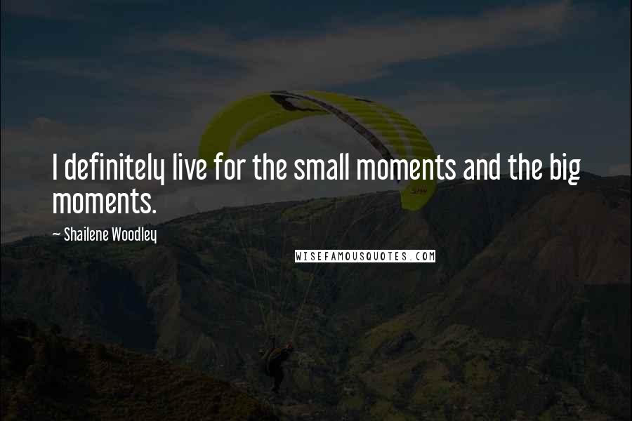 Shailene Woodley Quotes: I definitely live for the small moments and the big moments.