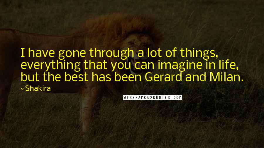 Shakira Quotes: I have gone through a lot of things, everything that you can imagine in life, but the best has been Gerard and Milan.