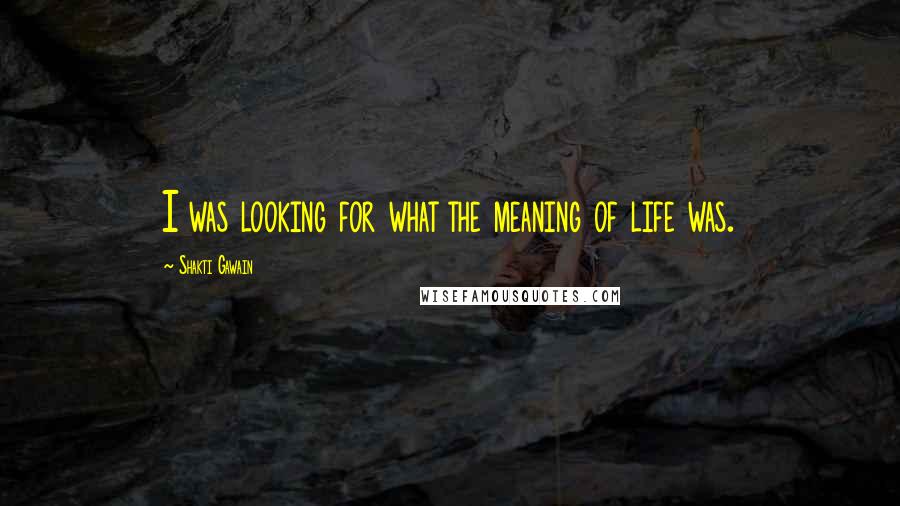Shakti Gawain Quotes: I was looking for what the meaning of life was.