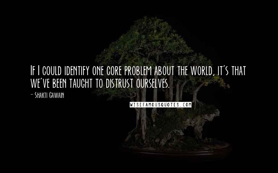 Shakti Gawain Quotes: If I could identify one core problem about the world, it's that we've been taught to distrust ourselves.