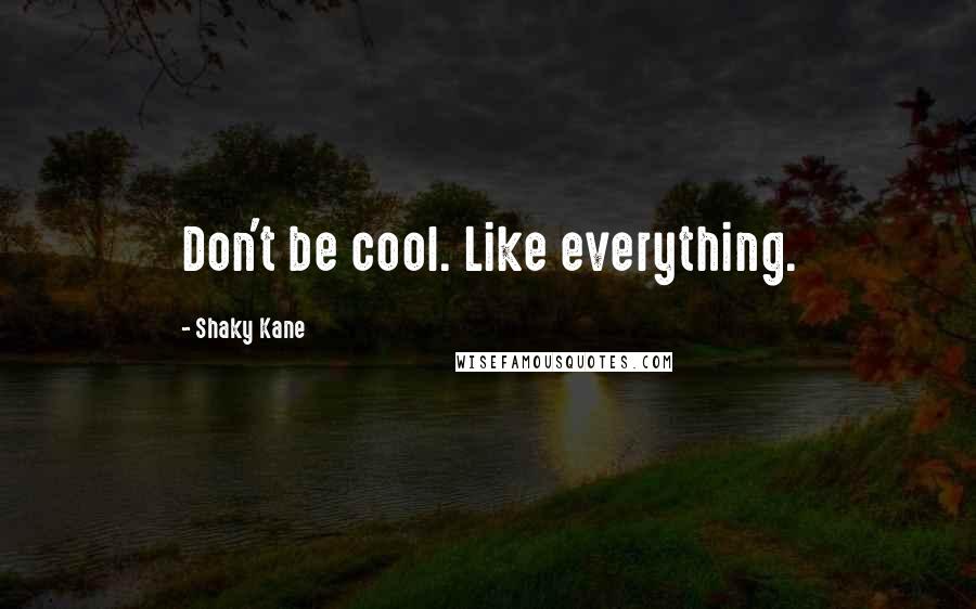 Shaky Kane Quotes: Don't be cool. Like everything.