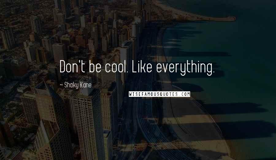 Shaky Kane Quotes: Don't be cool. Like everything.