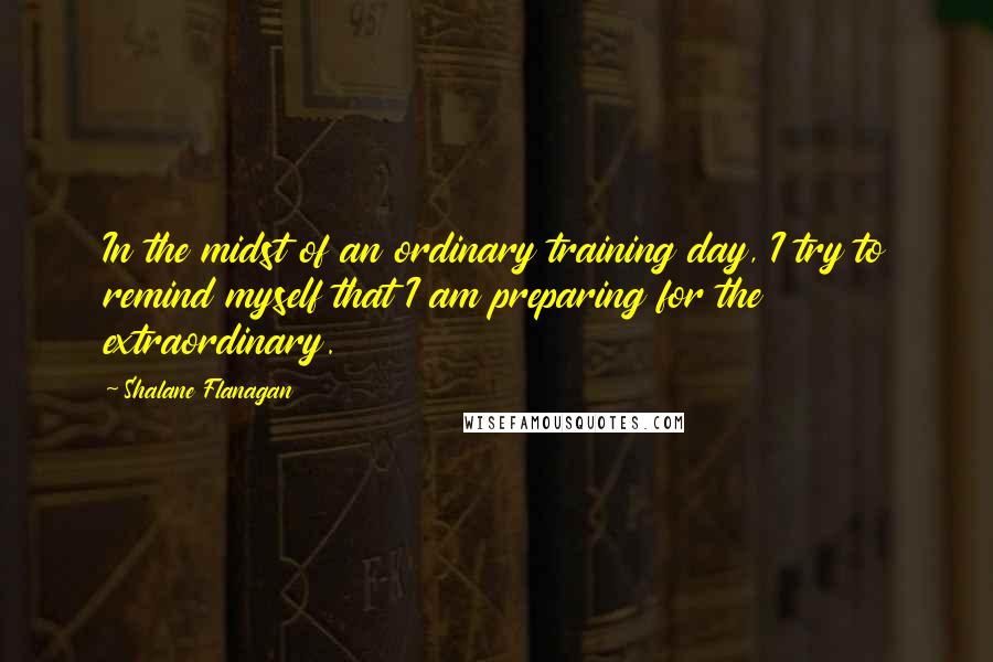 Shalane Flanagan Quotes: In the midst of an ordinary training day, I try to remind myself that I am preparing for the extraordinary.