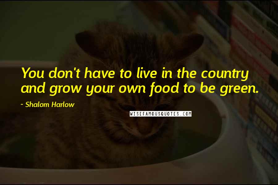 Shalom Harlow Quotes: You don't have to live in the country and grow your own food to be green.