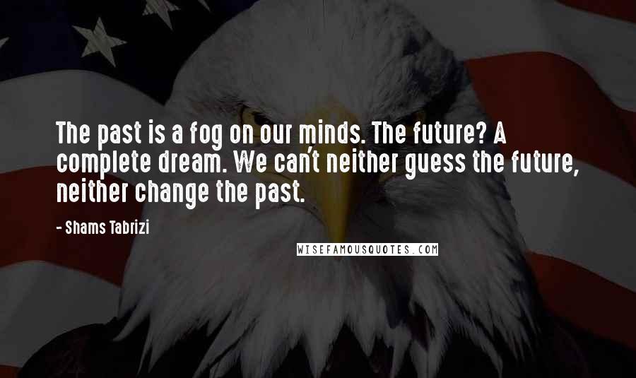 Shams Tabrizi Quotes: The past is a fog on our minds. The future? A complete dream. We can't neither guess the future, neither change the past.